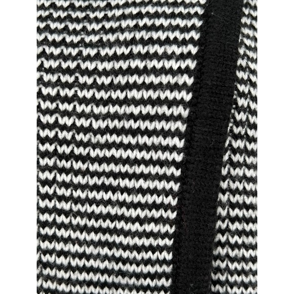 Charlie Paige Sweater/Poncho Cowl Neck Front Crossover L XL Black White Swing - Picture 3 of 7